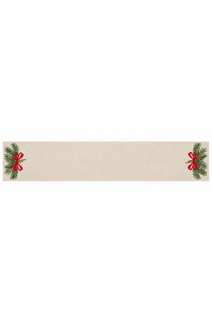 Caminho de Mesa Natalino Bordado de Laço 35x178cm