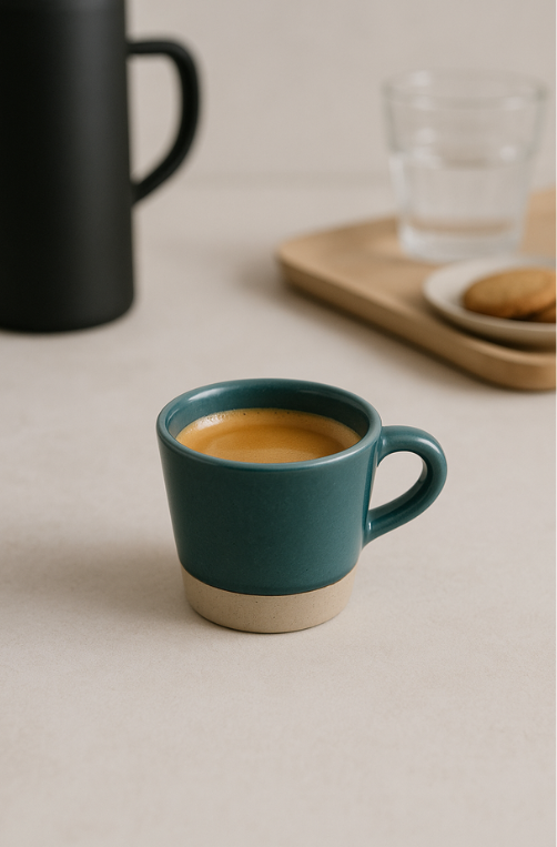 Caneca Caffaro Ceramica Azul 90ml