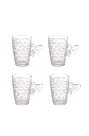 Caneca Bee em Vidro 4 Peças 200ML