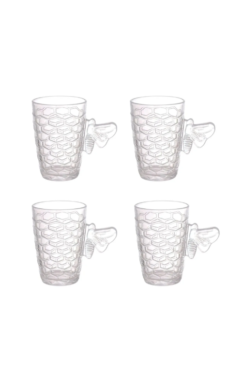 Caneca Bee em Vidro 4 Peças 200ML