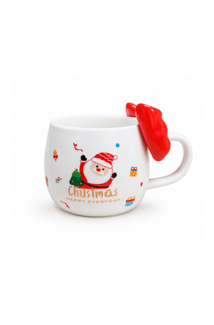 Caneca de Laço Natalino Sortido em Cerâmica 430ml