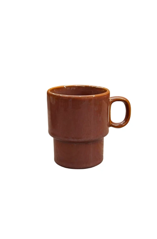 Caneca Empilhável Smaltato Cerâmica Terracota 300ml
