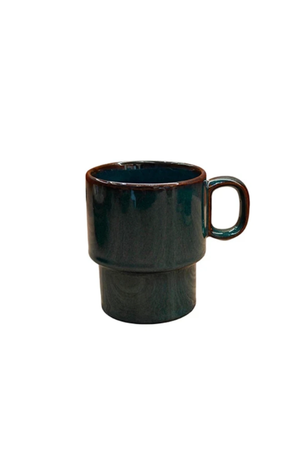 Caneca Empilhável Smaltato Cerâmica Verde 300ml