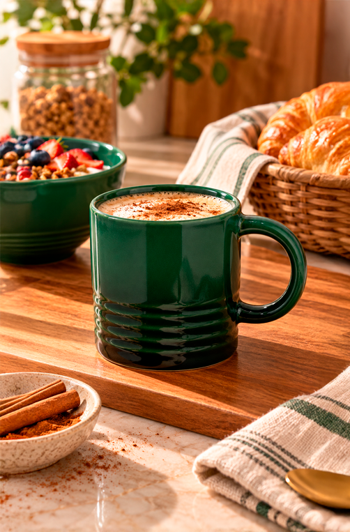 Caneca Le Chef Verde em Cerâmica 180ml