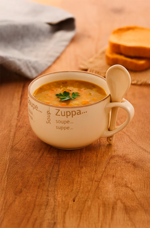 Caneca para Sopa com Colher Zuppa 470ml Branca