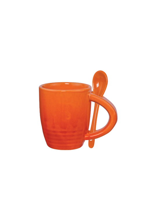 Caneca com Colher Le Chef em Cerâmica 100ml