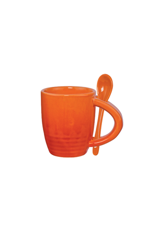 Caneca com Colher Le Chef em Cerâmica 100ml