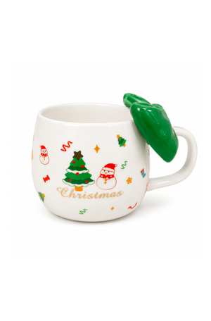Caneca de Laço Natalino Sortido em Cerâmica 430ml