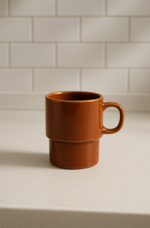 Caneca Empilhável Smaltato Cerâmica Terracota 300ml