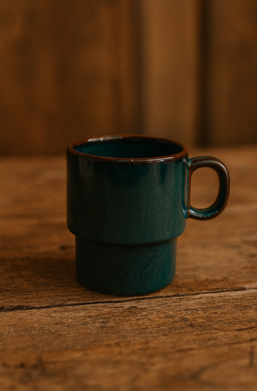 Caneca Empilhável Smaltato Cerâmica Verde 300ml