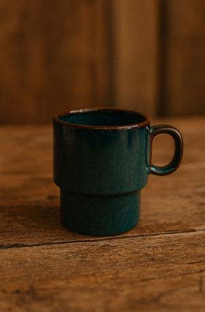 Caneca Empilhável Smaltato Cerâmica Verde 300ml