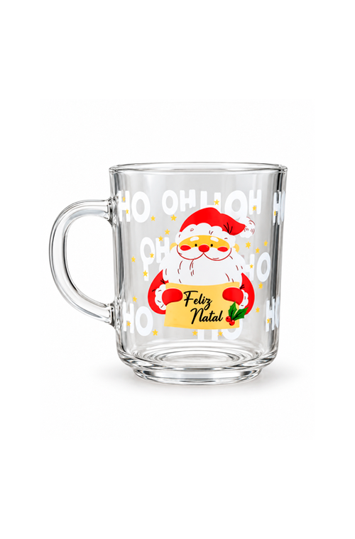 Caneca Natalina Feliz Natal em Vidro 250ml