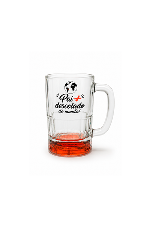 Caneca de Chopp Personalizada com Base Vermelha em Vidro 355ml