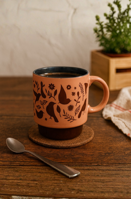 Caneca Empilhável Murale Ceramic Terracota 300ml