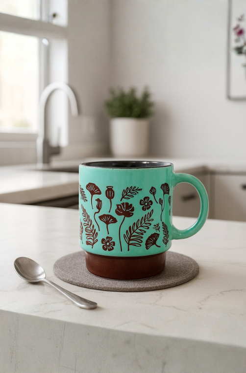 Caneca Empilhável Murale Ceramic Verde 300ml