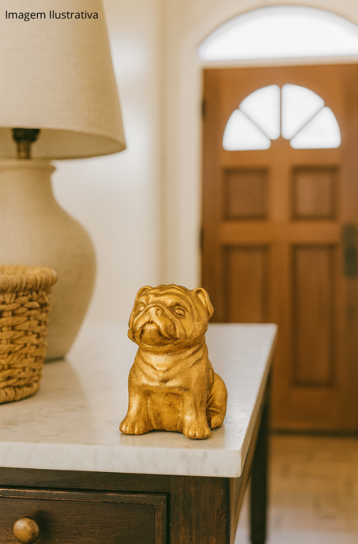 Escultura de Cão Decorativo Dourado
