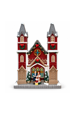 Igreja Natalina Decorativa com Luzes em Resina
