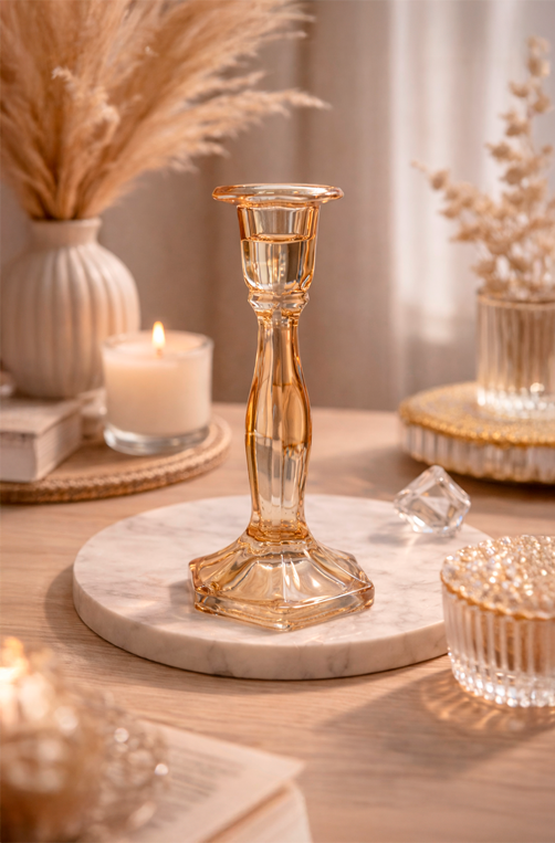 Castiçal Royale Âmbar Médio