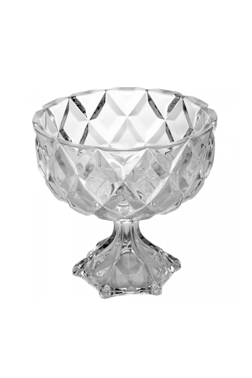 Centro de Mesa Decorativo com Pé Deli Diamond de Cristal