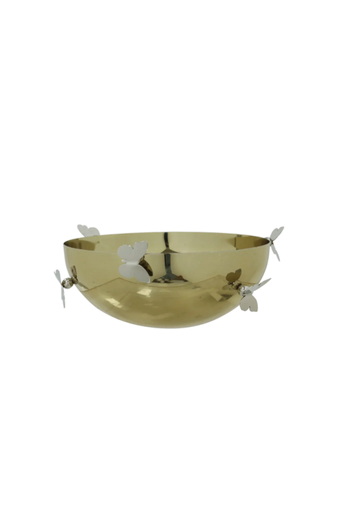 Centro de Mesa de Borboletas Dourado em Aço Inox