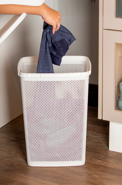 Cesto de Roupa Línea com Tampa Branco 40L