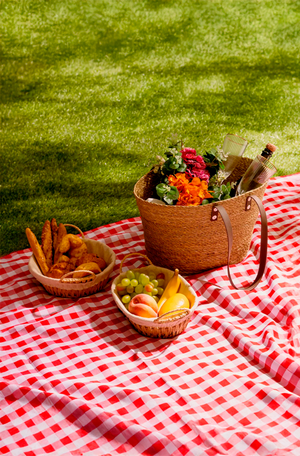 Cesta Oval com Alça em Papel com Forro em Tecido