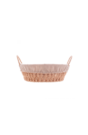 Cesta Redonda de Papel com Forro em Tecido com Alça