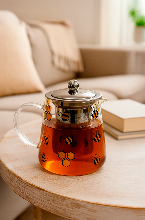 Chaleira em Vidro com Filtro em Aço Inox