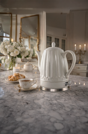 Chaleira Eletrica de Porcelana Elegance Branco 127V 1,5L