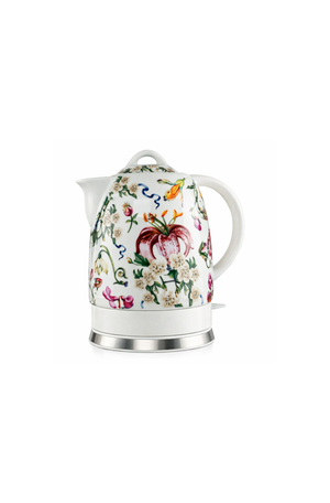 Chaleira Eletrica de Porcelana Elegance Branco Floral 127V 1,5L