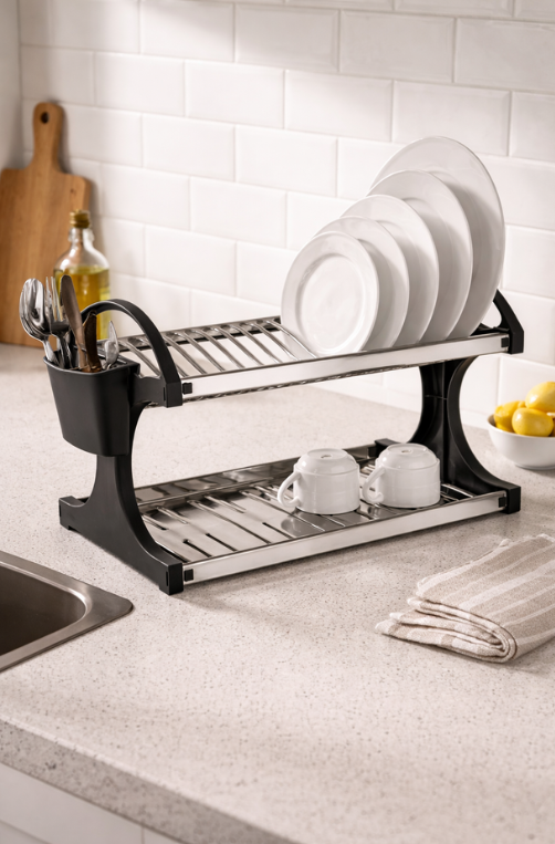 Escorredor Suprema para 20 Pratos com Porta Talheres