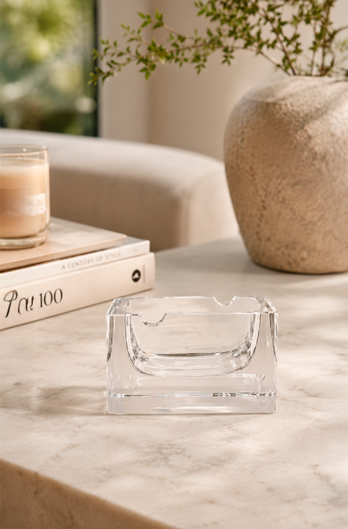 Cinzeiro Estilo Murano Transparente em Vidro 10cm