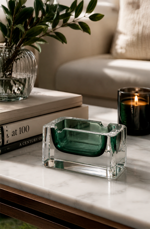 Cinzeiro Estilo Murano Verde em Vidro 10cm