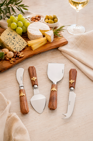 Conjunto para Queijo New Bee em Inox 4 Peças