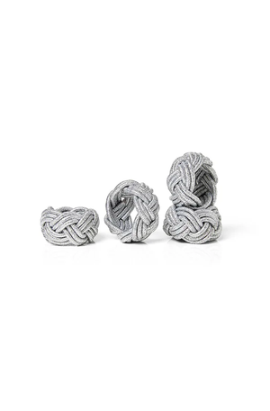 Conjunto de Anel de Guardanapo Tramê Silver 4 Peças