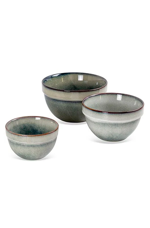 Conjunto de Bowls Areia Oceano em Cerâmica 3 Peças