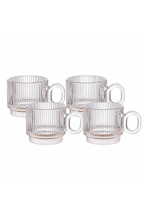 Conjunto de Canecas Graffiato em Vidro 170ml 4 Peças