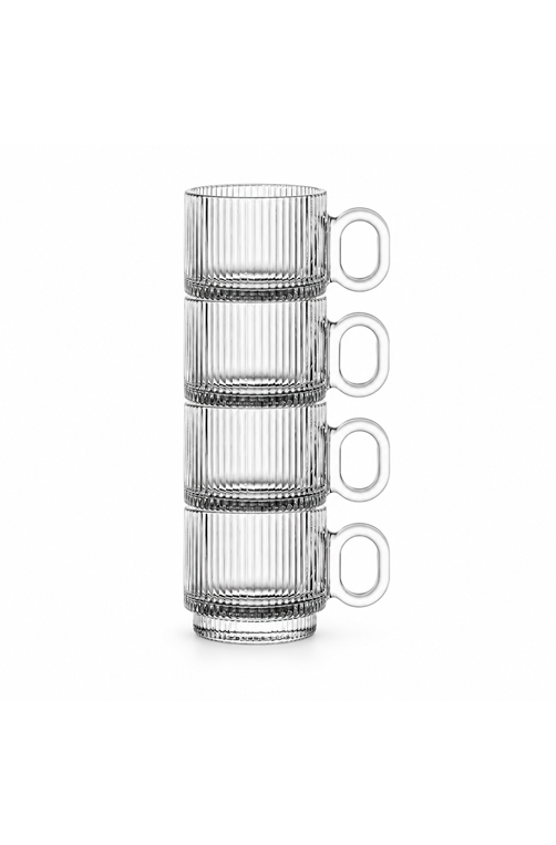 Conjunto de Canecas Graffiato em Vidro 90ml 4 Peças