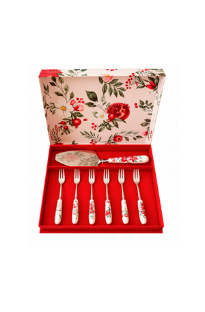 Conjunto de Talheres para Sobremesa Romã em Inox 7 Peças