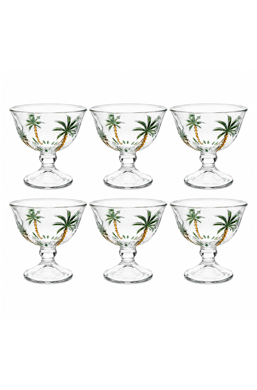 Conjunto de Taças para Sobremesa Palm Hand Painting 180ml 6 Peças