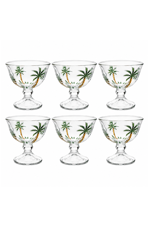 Conjunto de Taças para Sobremesa Palm Hand Painting 180ml 6 Peças