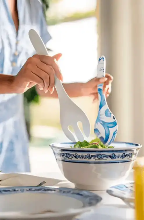 Conjunto de 2 Talheres de Salada Blues Melanina