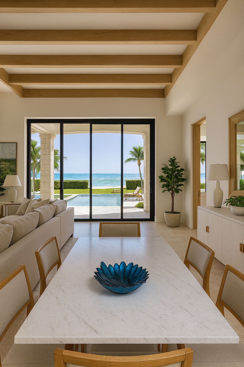 Bowl Concha de Vidro Seashell Azul Marinho 18cm