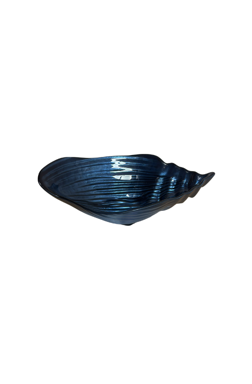 Bowl Concha de Vidro Shell Marinho 23x15cm