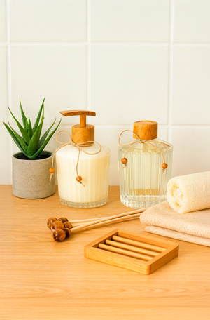 Conjunto de Porta Sabonete e Aromatizante Bamboo 220ml