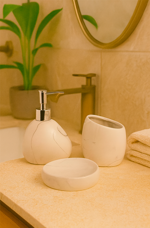 Jogo para Banheiro em Cerâmica 3 Peças