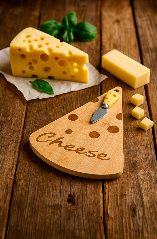 Conjunto para Queijo em Madeira 2 Peças