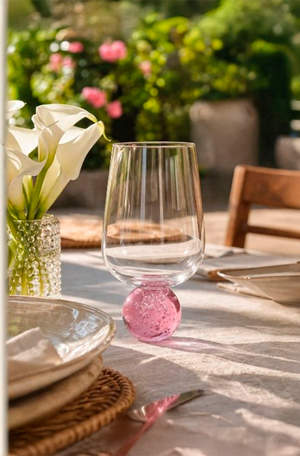 Conjunto de Taças Bubble Pink em Vidro 380ml 6 Peças