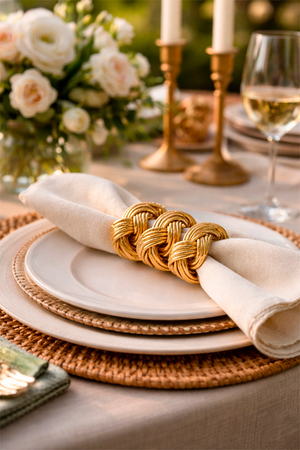 Conjunto de Argolas para Guardanapo em Poliester 4 Peças