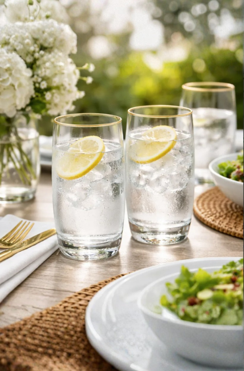 Conjunto de 6 Copos Albany com Borda Dourada 400ml